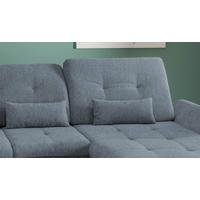 Wohnlandschaft Dalida Hellblau Chenille - Chromfarben/Hellblau, Design, Textil/Metall (254/376/195cm) - Livetastic