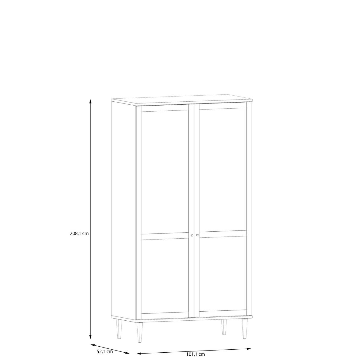 DULAP CU UșI ROTATIVE CALASETTA - culoare lemn stejar, Natur, material pe bază de lemn (110,1/208,1/52,1cm) - Zandiara