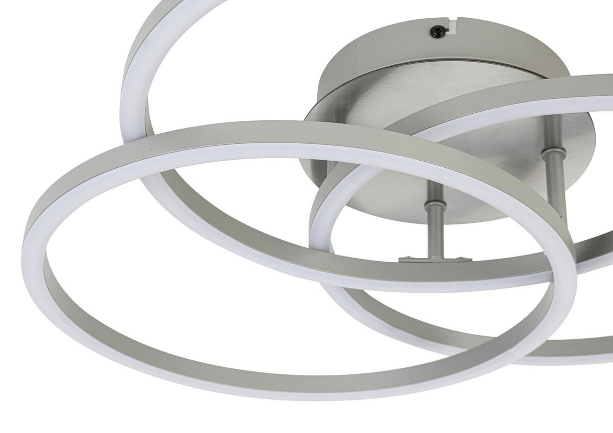 Led-deckenleuchte Roland - Silberfarben/Nickelfarben, Modern, Kunststoff/Metall (47/38,5/8cm) - Mömax