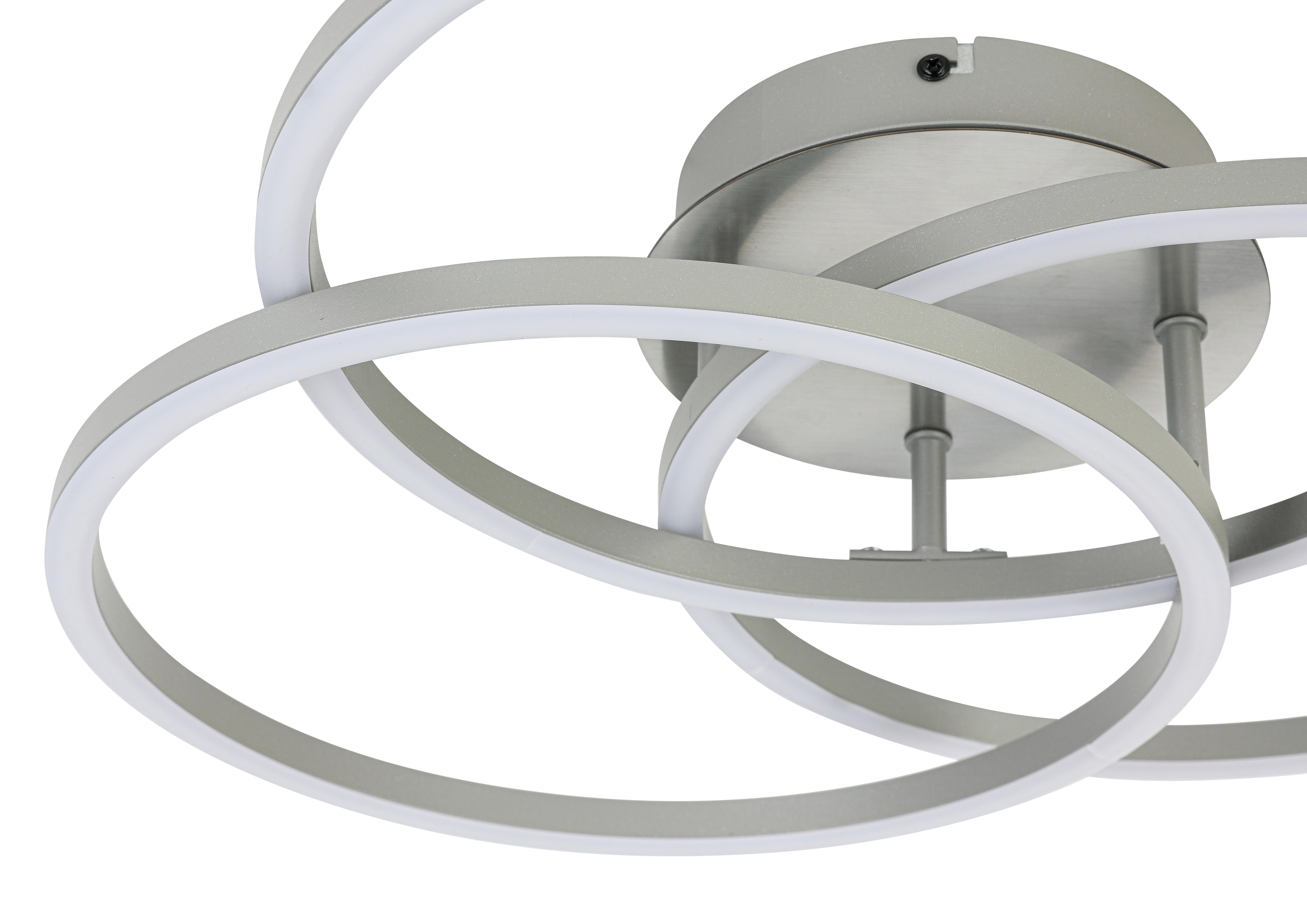 LED-TAKLAMPA ROLAND - silver/nickelfärgad, Modern, metall/plast (47/38,5/8cm) - Mömax