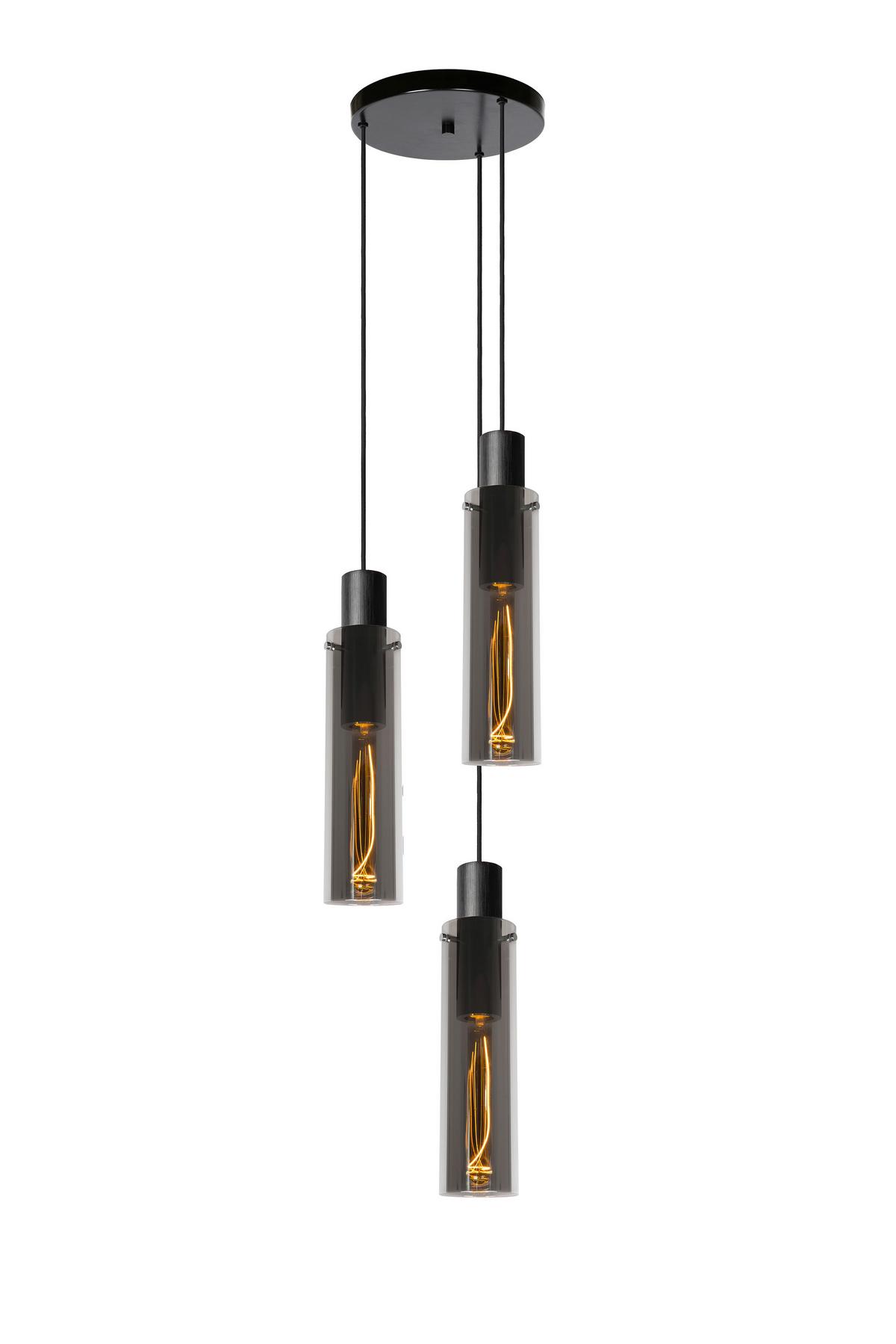 LAMPA WISZĄCA 74404/13/65 ORLANDO - jasnoszary, Design, szkło (32/32/172cm) - Lucide