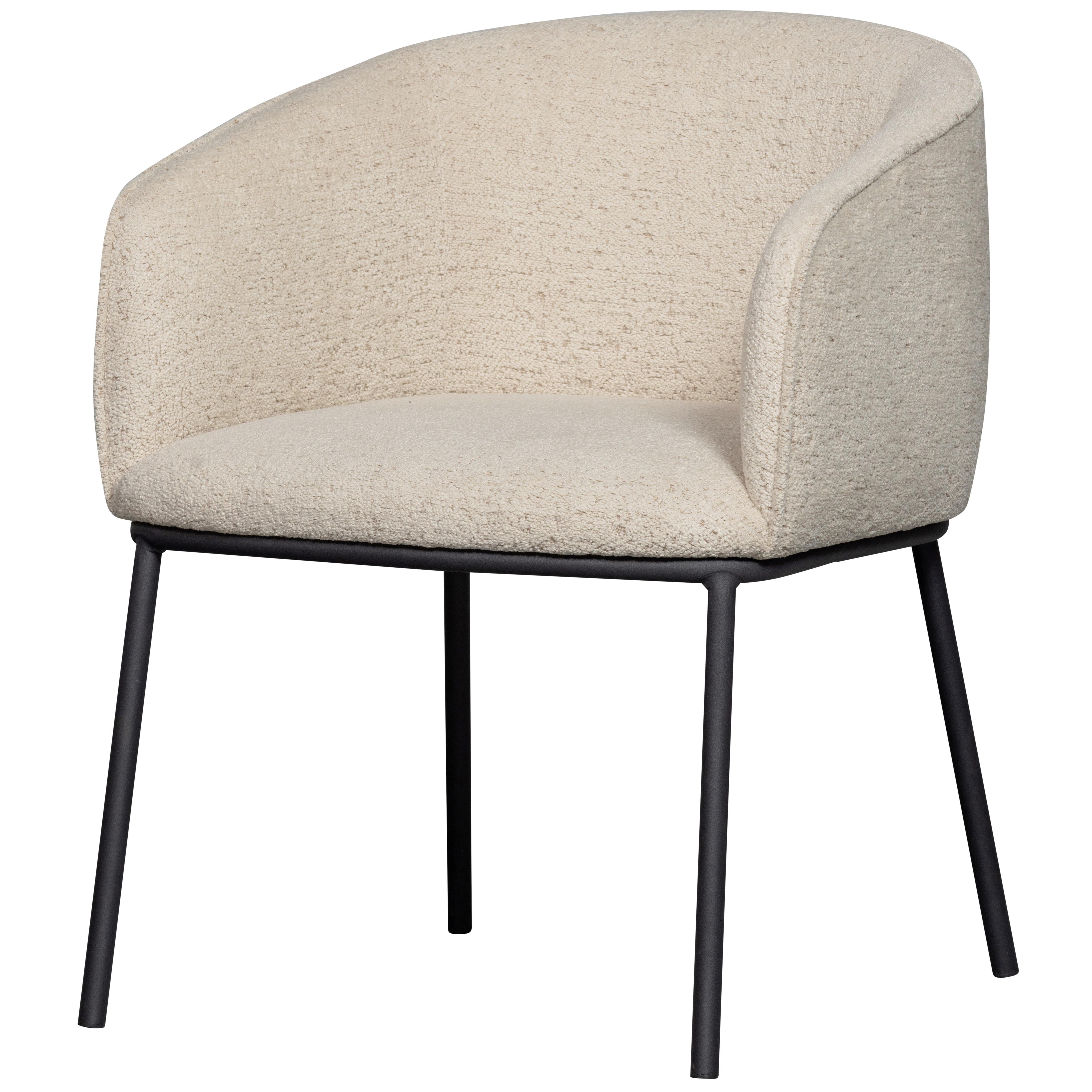 Armlehnstuhl Leon Naturfarben B: 61cm - Schwarz/Naturfarben, Design, Textil/Metall (61/77/63cm) - Livetastic