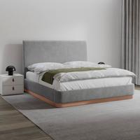 Oblazinjena Postelja Josef, Svetlo Siva, 160x200 - siva/črna, Moderno, kovina/tekstil (160/200cm) - Bessagi Home