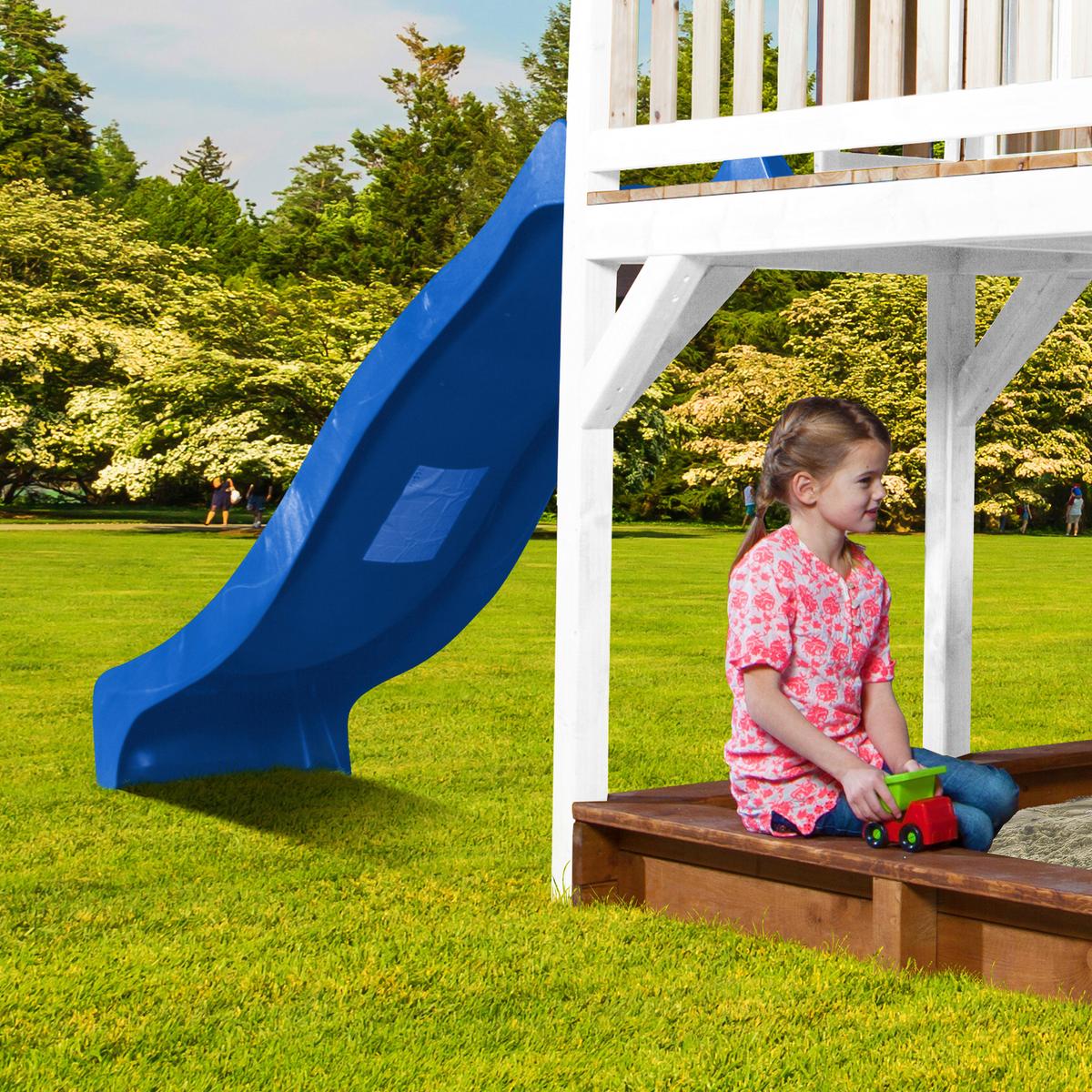 SPIELTURM A030.152.31 - Blau/Braun, KONVENTIONELL, Holz/Kunststoff (541/291/277cm) - Ambia Garden