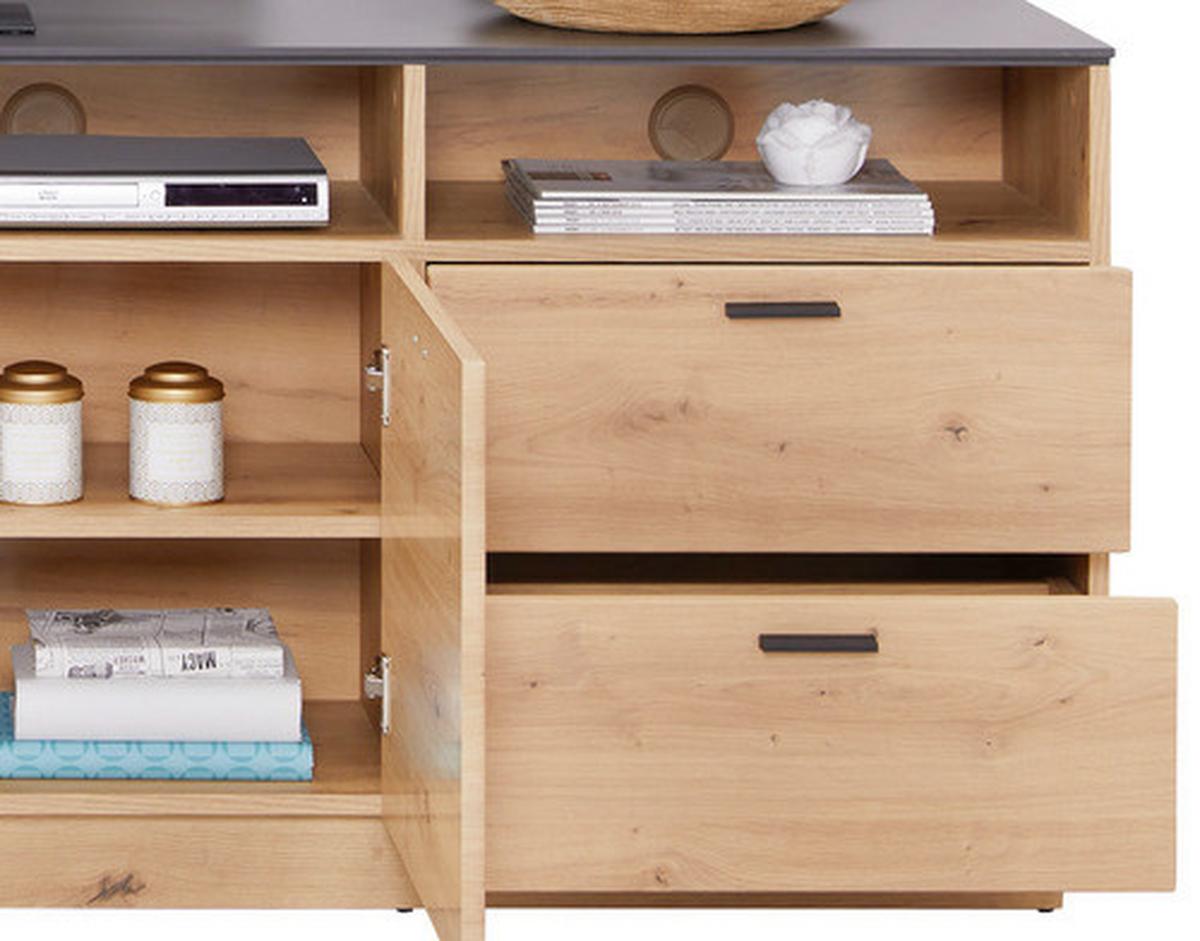 Tv Komoda Tonale - siva/hrast Artisan, Moderno, drvni materijal/plastika (200/68,6/40cm) - Modern Living