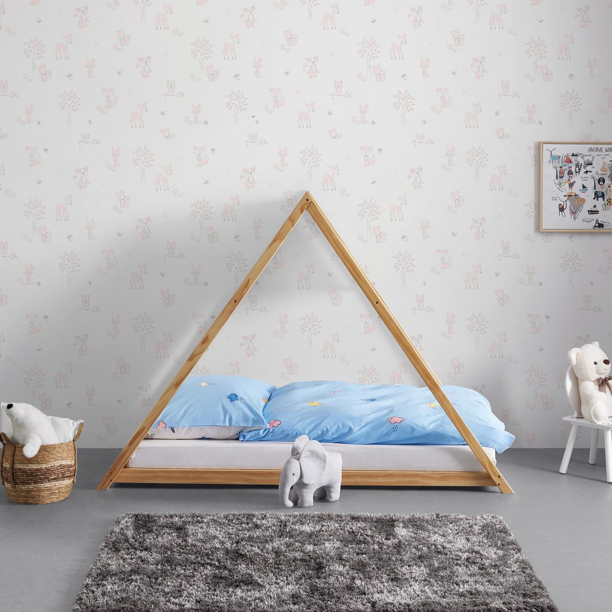 ŁÓŻKO DZIECIĘCE/MŁODZIEŻOWE POPPY - kolor naturalny/biały, Modern, drewno (208/149/100cm) - Bessagi Kids