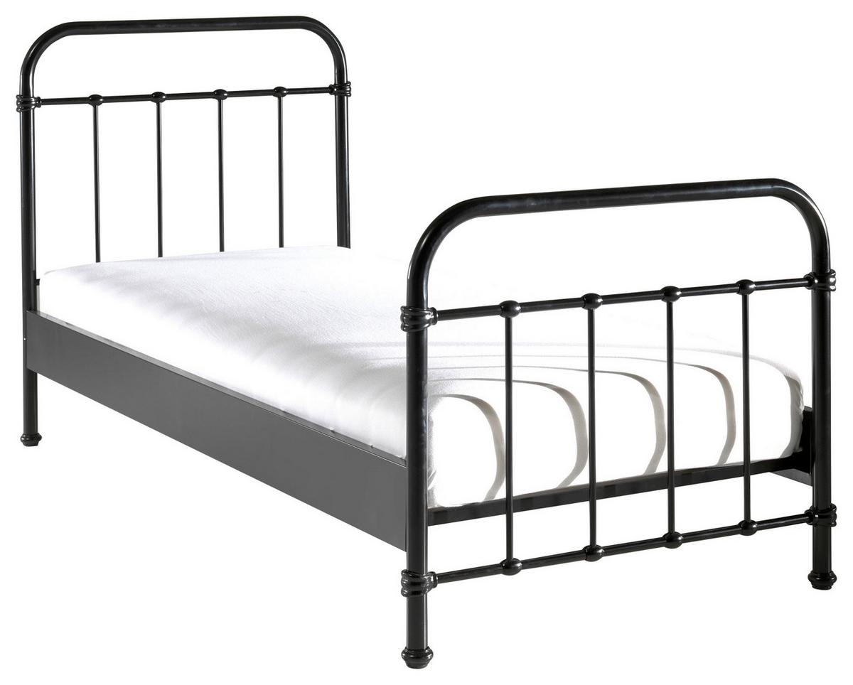 Kinder-/Juniorbett New York ca. 90x200 cm Schwarz - Schwarz, ROMANTIK / LANDHAUS, Metall (90/200cm) - Vipack