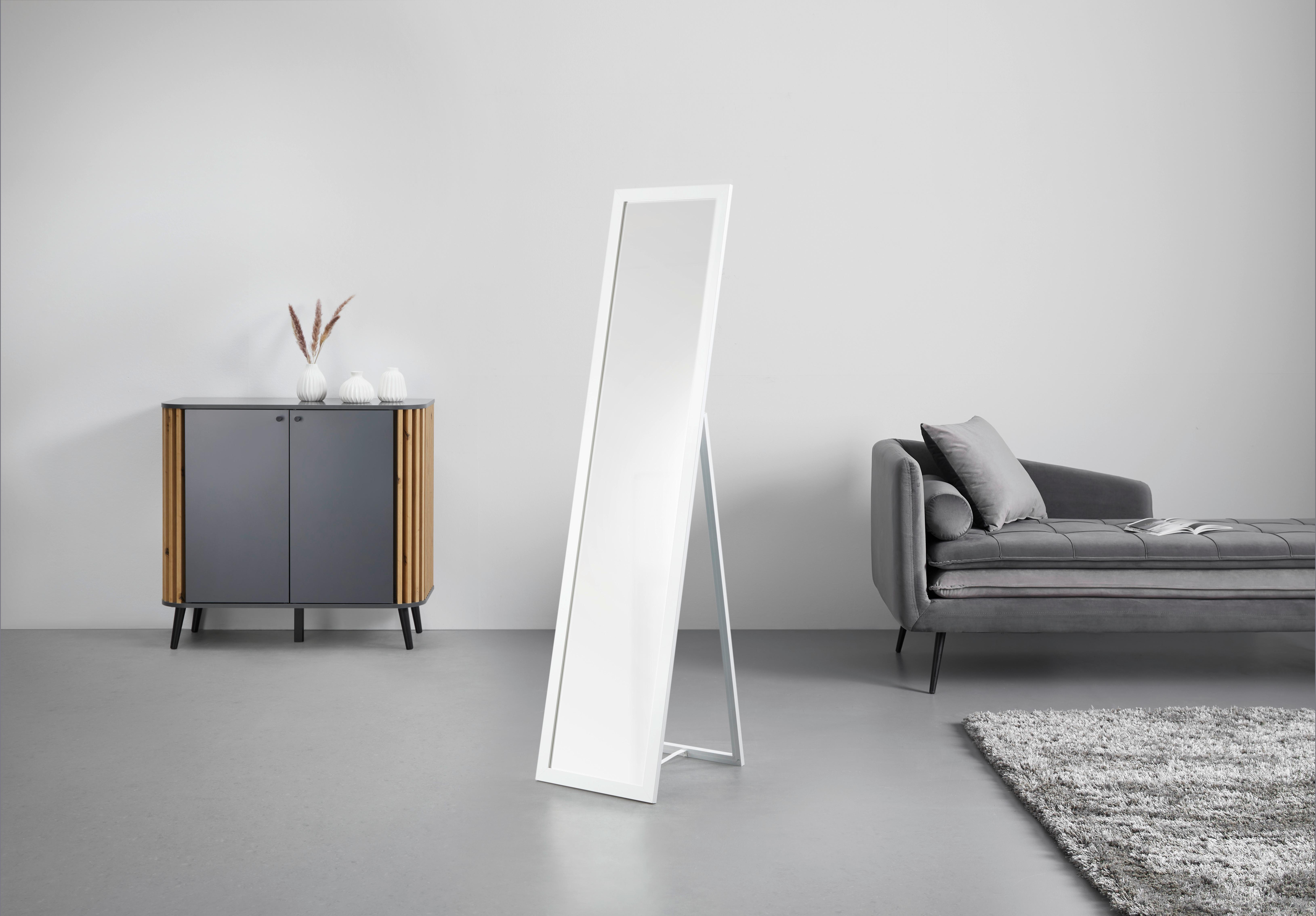 GOLVSPEGEL RIO WEIß -SB- - vit, Modern, trämaterial/glas (36/156/44cm) - Mömax