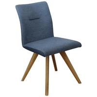 KRZESŁO ROM - kolor dębowy/ciemnoniebieski, Konventionell, drewno/tkanina (51,5/87,5/63cm) - Linea Natura
