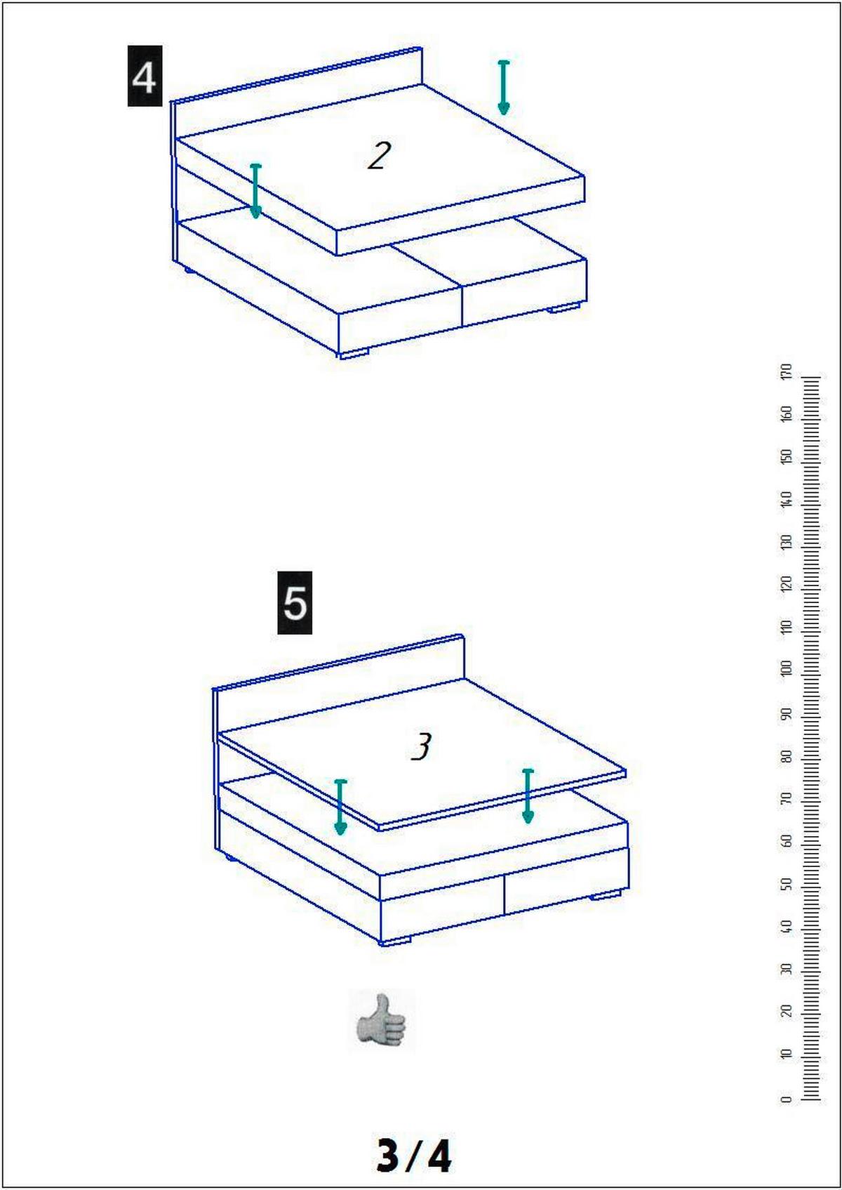 Boxspring Ágy Florin - szürke, Modern, faalapú anyag/textil (140/200cm) - Bessagi Home