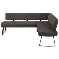 Eckbank in Dunkelgrau ca. 220x170cm - Dunkelgrau/Schwarz, MODERN, Textil/Metall (220/170cm) - Premium Living