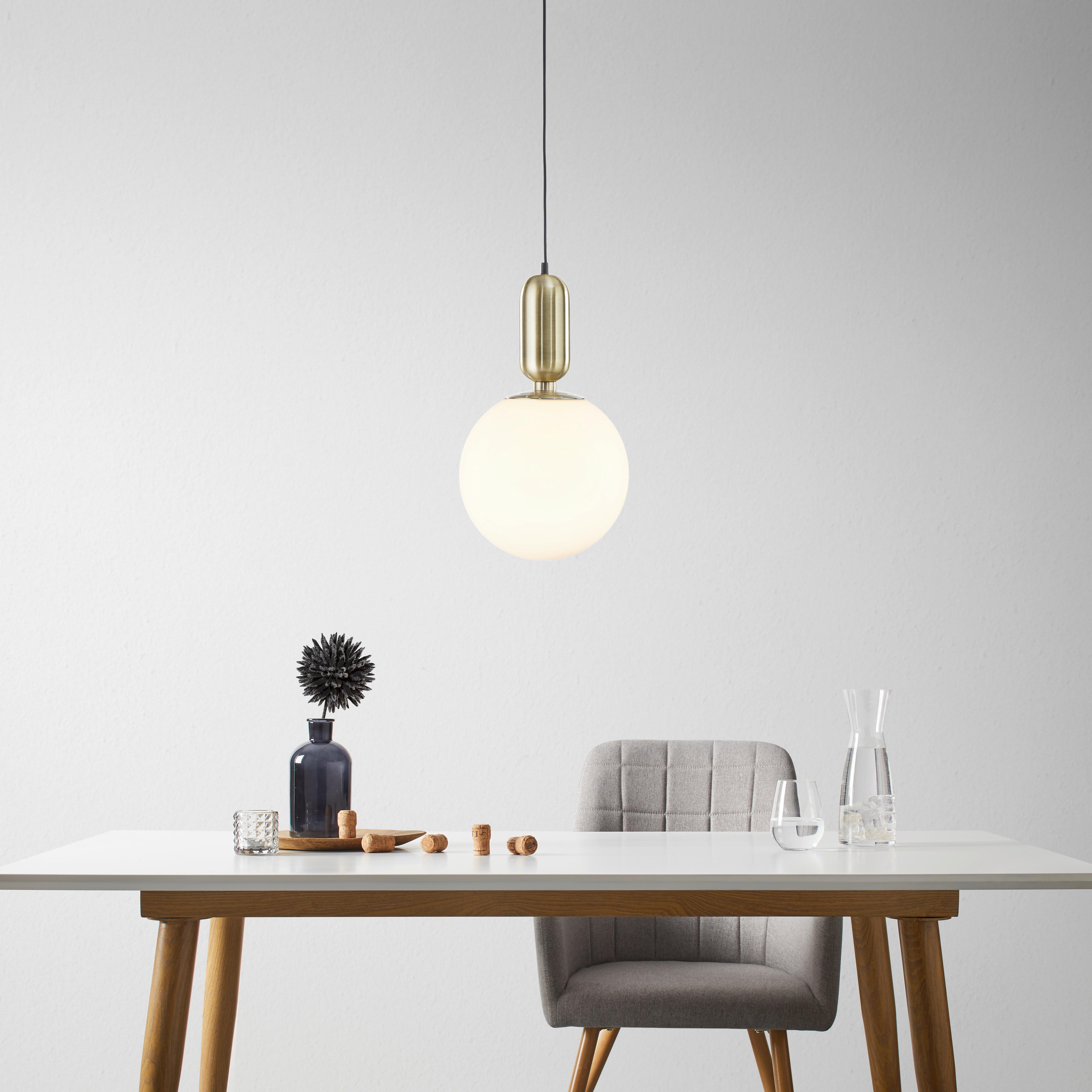 Hängeleuchte Tiano max. 40 Watt - Messingfarben, MODERN, Glas/Metall (25/198cm) - Bessagi Home