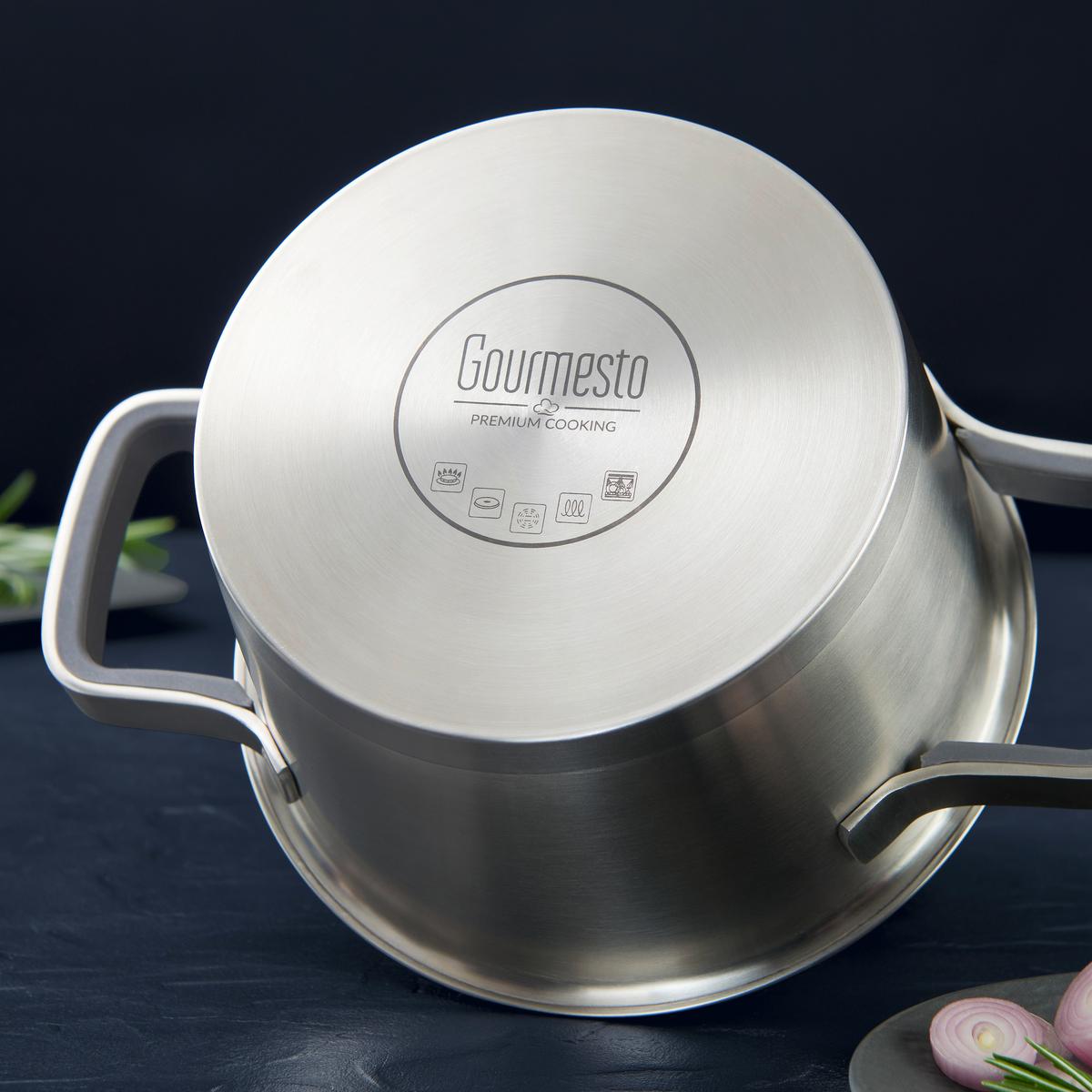 Kochtopf Silverline Ø ca. 16cm - Klar/Edelstahlfarben, KONVENTIONELL, Glas/Metall (16/9,5cm) - Gourmesto