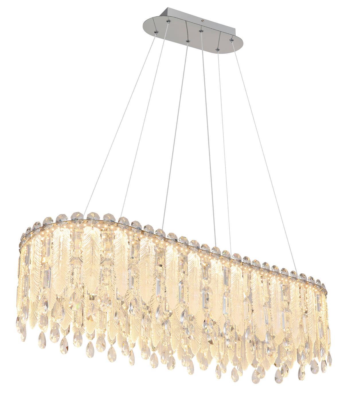 LED-HÄNGELEUCHTE 67176-70 KLUNKA - Klar/Chromfarben, Lifestyle, Glas/Kunststoff (99/36/120cm) - Globo