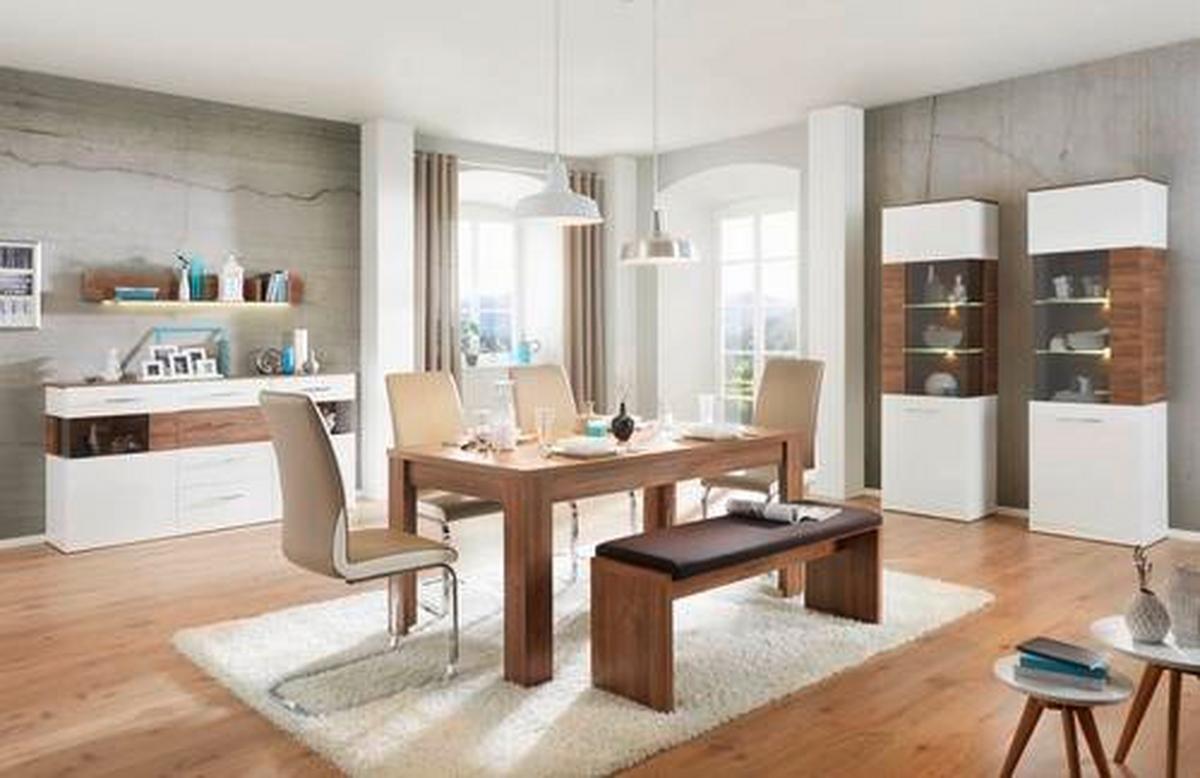 Sitzbank in Akaziefarben inkl. Kissen - Akaziefarben, Modern, Holzwerkstoff (126/46/35cm) - Premium Living