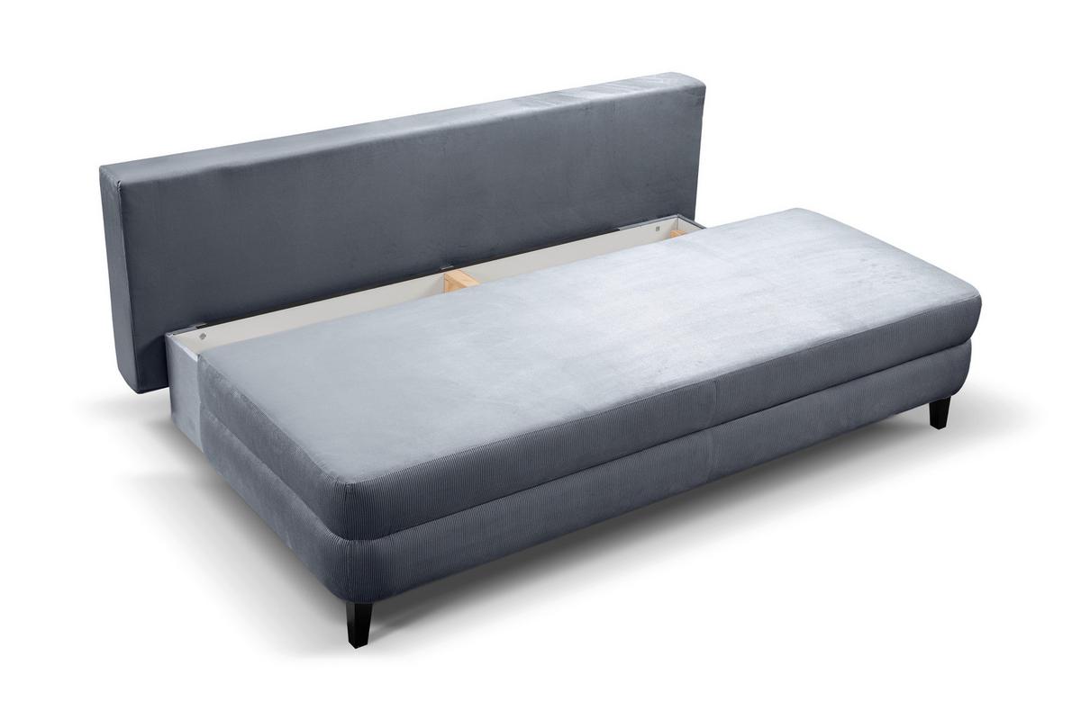 Schlafsofa Sorto Blaugrau - Blaugrau/Schwarz, Basics, Holz/Textil (200/91/100cm) - MID.YOU