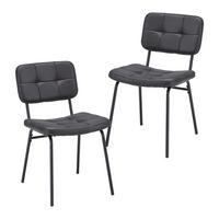 ZESTAW KRZESEŁ VALENTIN - ciemnoszary/czarny, Modern, metal/tkanina (44/80/59cm) - Bessagi Home