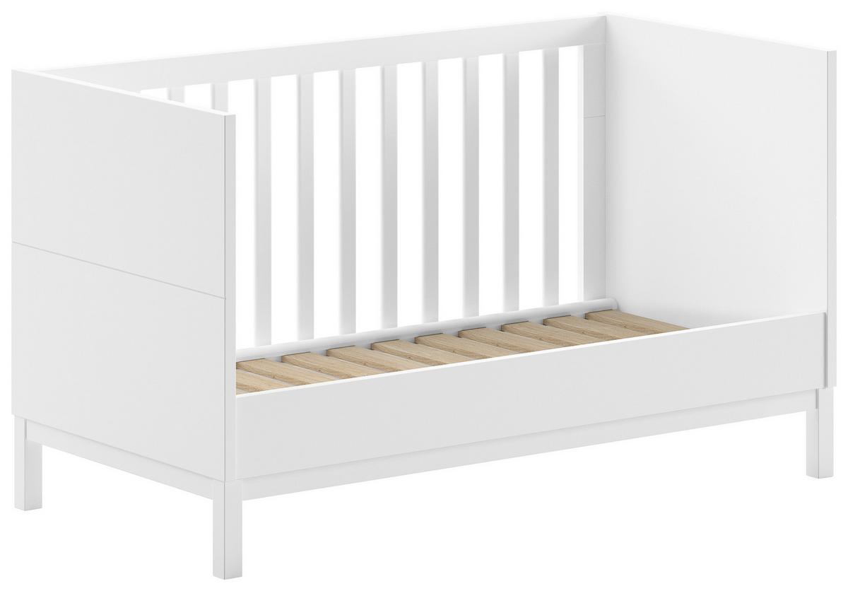 Gitterbett EVA Weiß ca. 70x140 cm teilmassiv - Weiß, MODERN, Holz/Holzwerkstoff (70/140cm) - Vipack