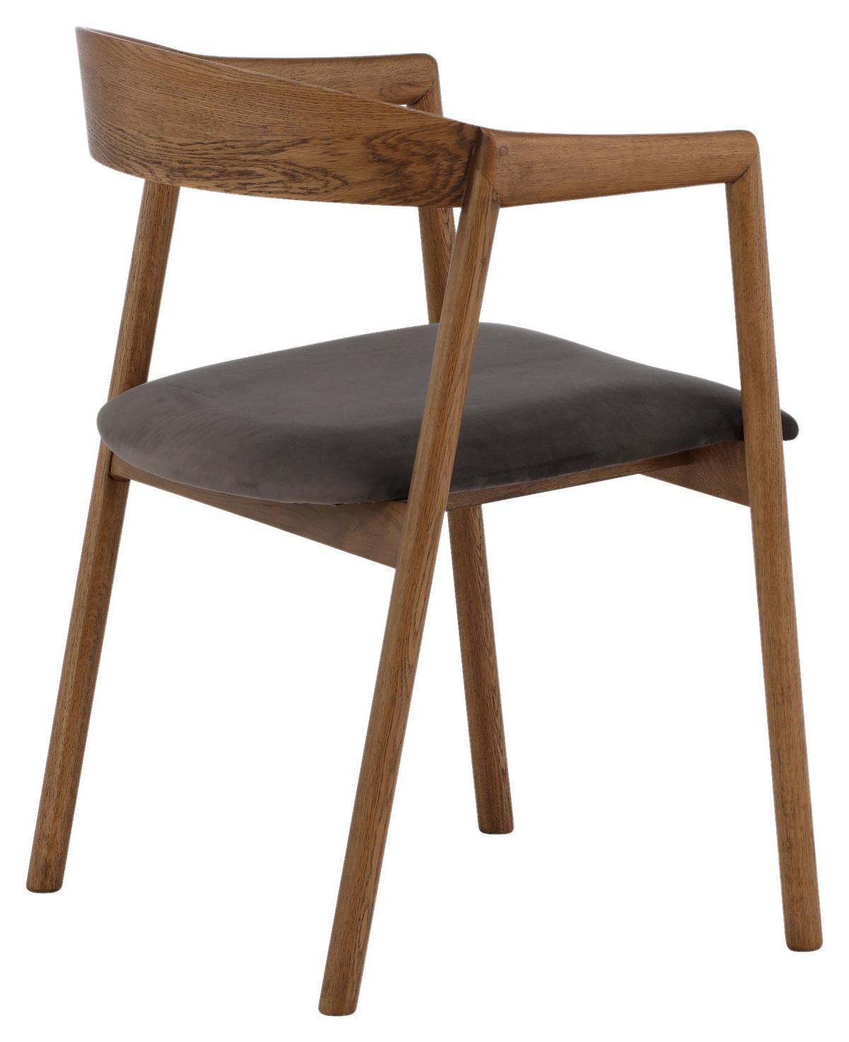 STUHL-SET LÅNGÖN - Braun/Grau, Design, Holz/Textil (53/76,5/56cm) - Livetastic
