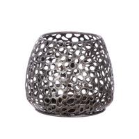 Windlicht Silberfarben - Silberfarben, Basics, Metall (14/12/14cm)