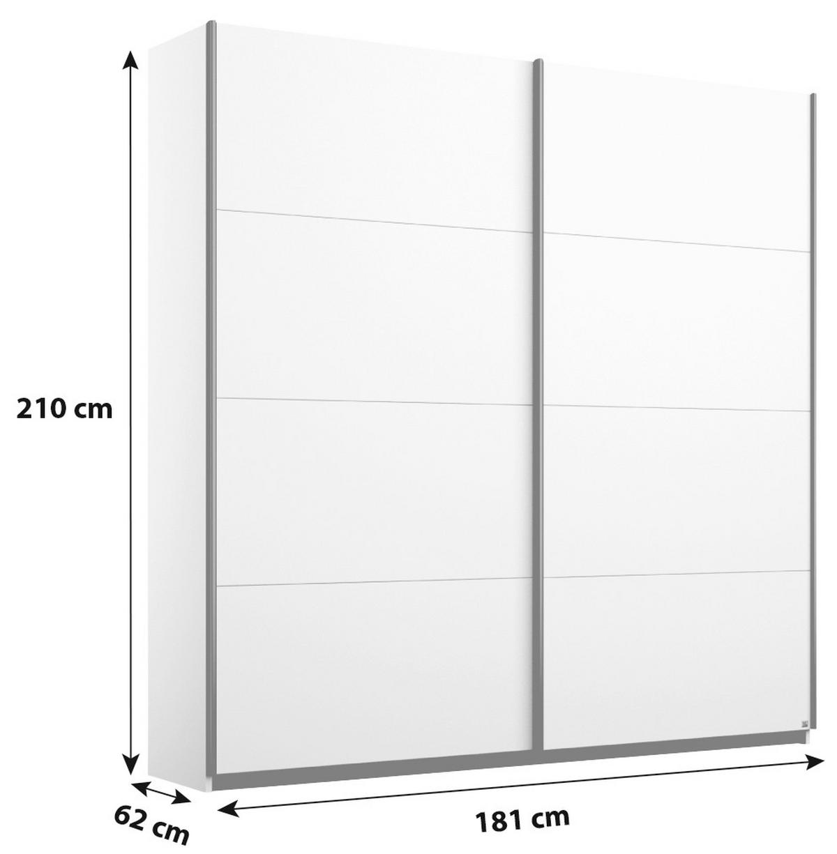 Schwebetürenschrank "Belluno", eiche - Alufarben/Sonoma Eiche, MODERN, Holzwerkstoff/Metall (181/210/62cm) - Rauch Möbel