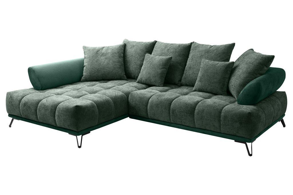 Kutna Garnitura Largo N - tamno zelena/crna, Moderno, tekstil/metal (184/262cm) - Modern Living