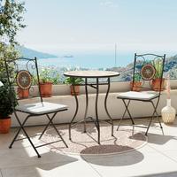 Set balcon Dubrovnik - verde/negru, Romantik / Landhaus, ceramică/metal (60/71/60cm) - Mömax