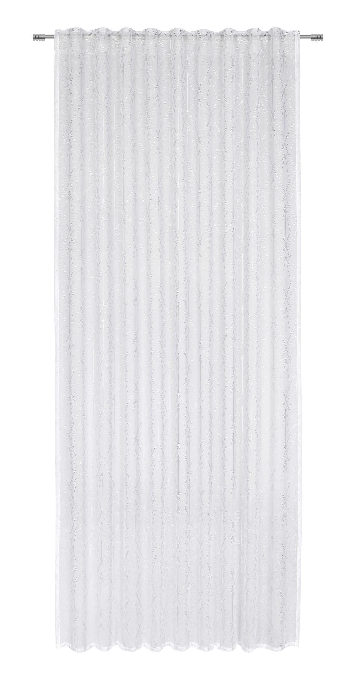 Fertigvorhang Esther Weiß/Silberfarben - Silberfarben/Weiß, ROMANTIK / LANDHAUS, Textil (135/245cm) - Modern Living