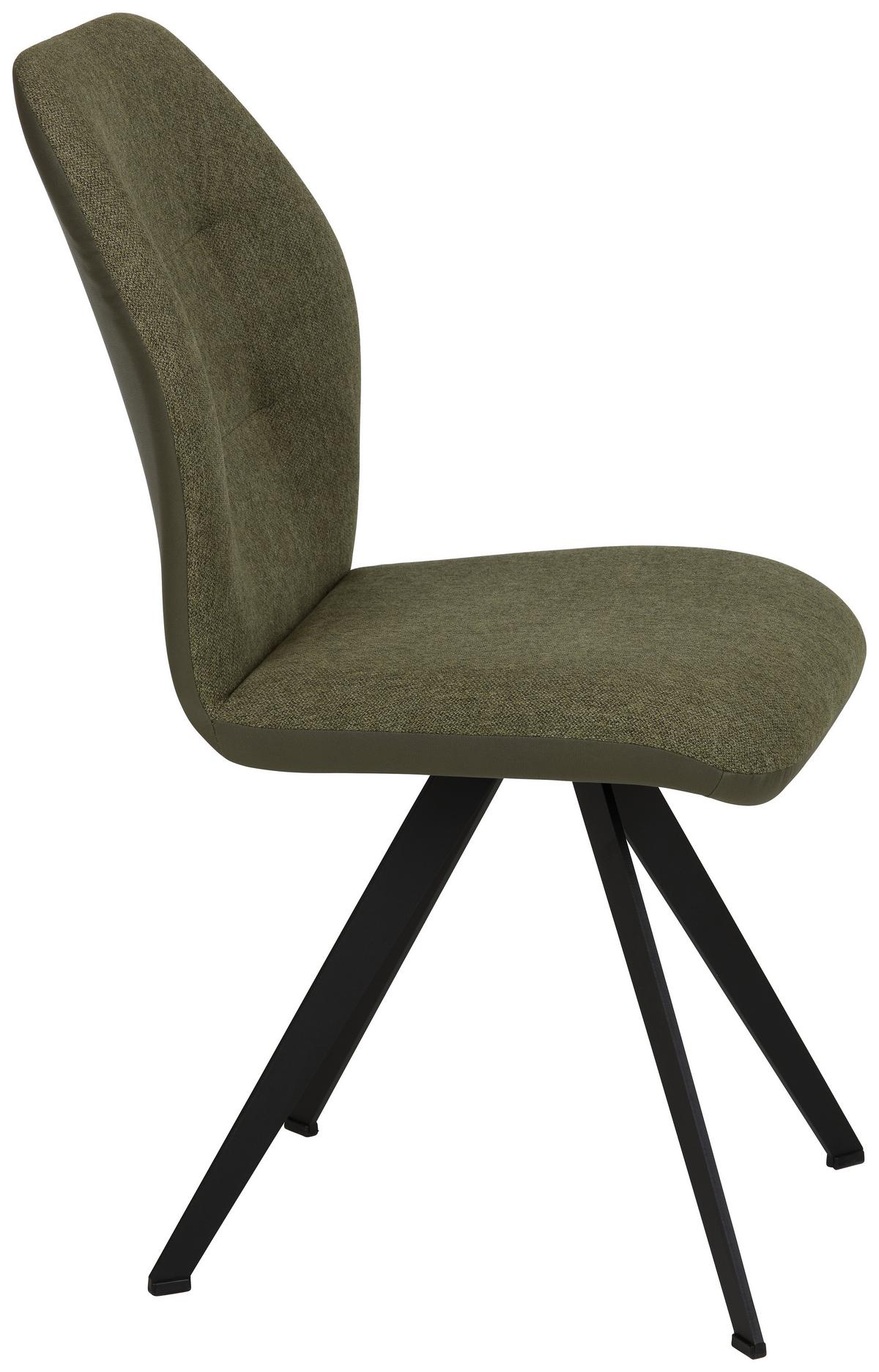 Stuhl Storm in Grün - Grün, Modern, Textil/Metall (48/96,5/63cm) - Premium Living