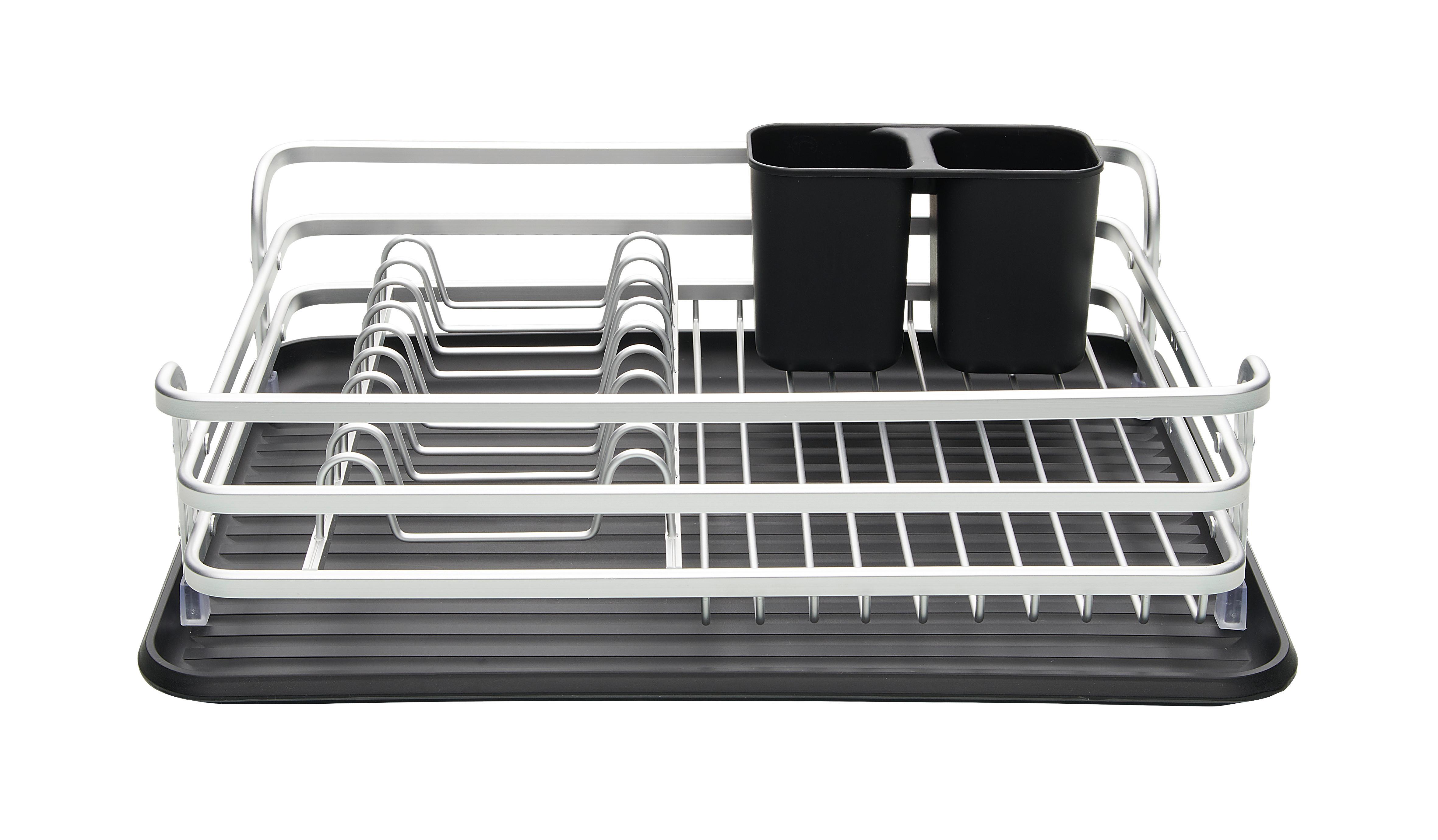 AVRINNINGSSTÄLL OSKAR - aluminiumfärg/svart, metall/plast (32/12,5/38cm) - Mömax