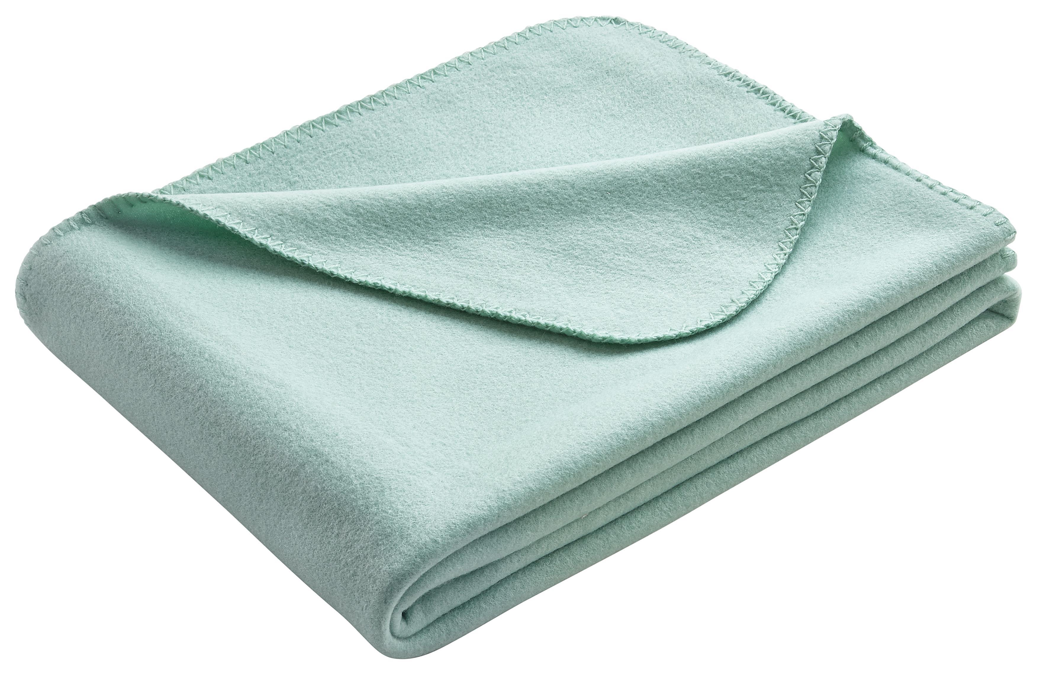 Fleecedecke in Mint ca. 130x170 cm 'Anni' - Mintgrün, MODERN, Textil (130/170cm) - Bessagi Home
