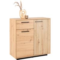 Komoda Lukas - hrast Artisan/crna, Trend, drvni materijal/plastika (93,6/95,4/40,2cm) - Modern Living