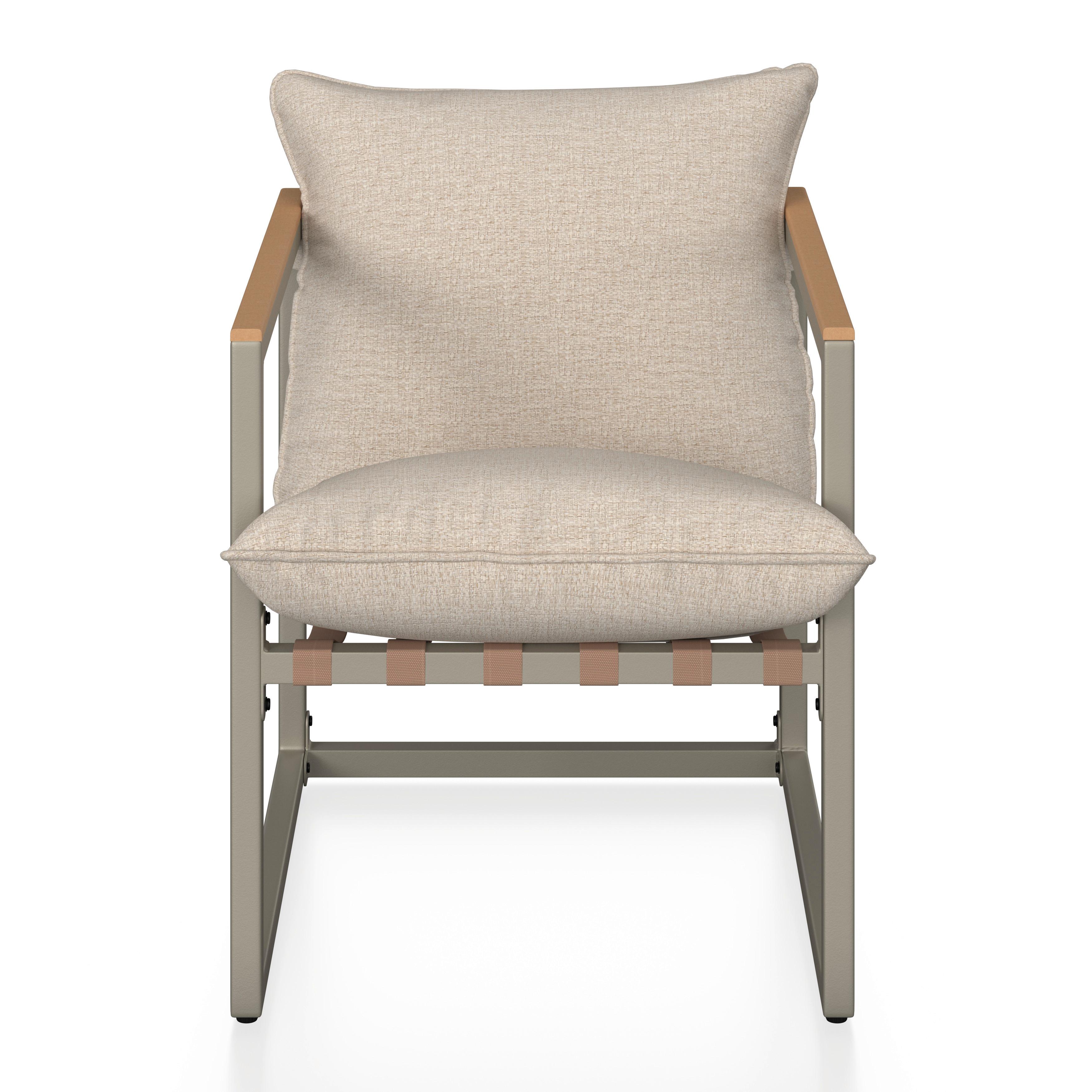 LOUNGEGRUPP LARA - grå/cremefärgad, Modern, metall/glas (114cm) - Bessagi Garden