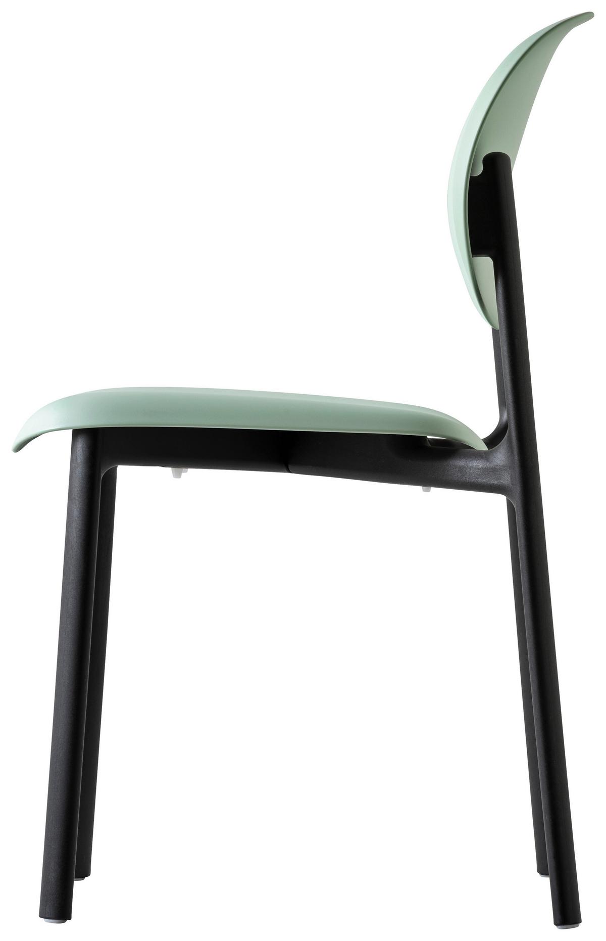 KRZESŁO ZERO - czarny/pastelowa zieleń, Design, tworzywo sztuczne (53/82/53cm) - Connubia 