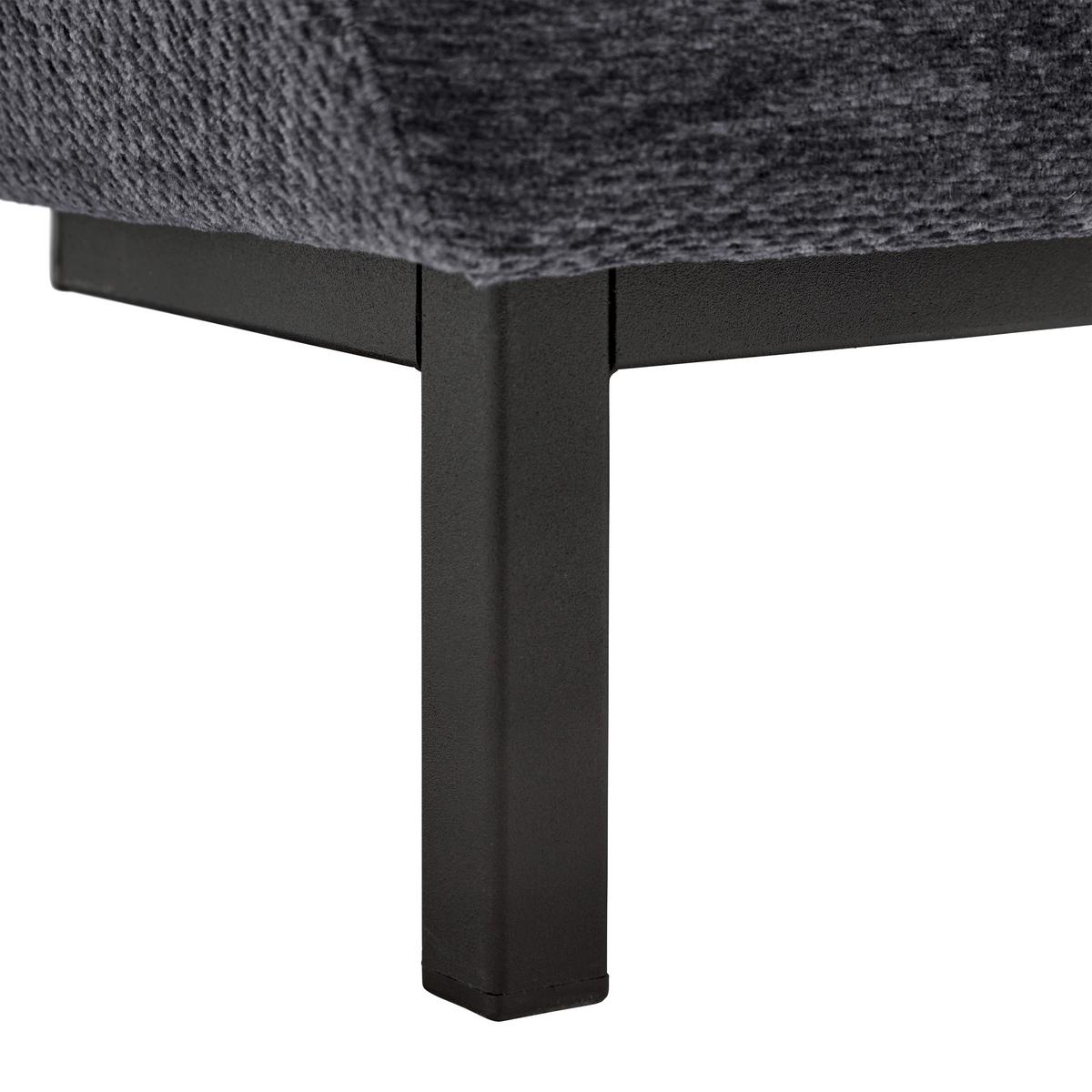 Ecksofa Focus L Grau Chenille - Schwarz/Grau, KONVENTIONELL, Holz/Textil (167/256cm) - Based
