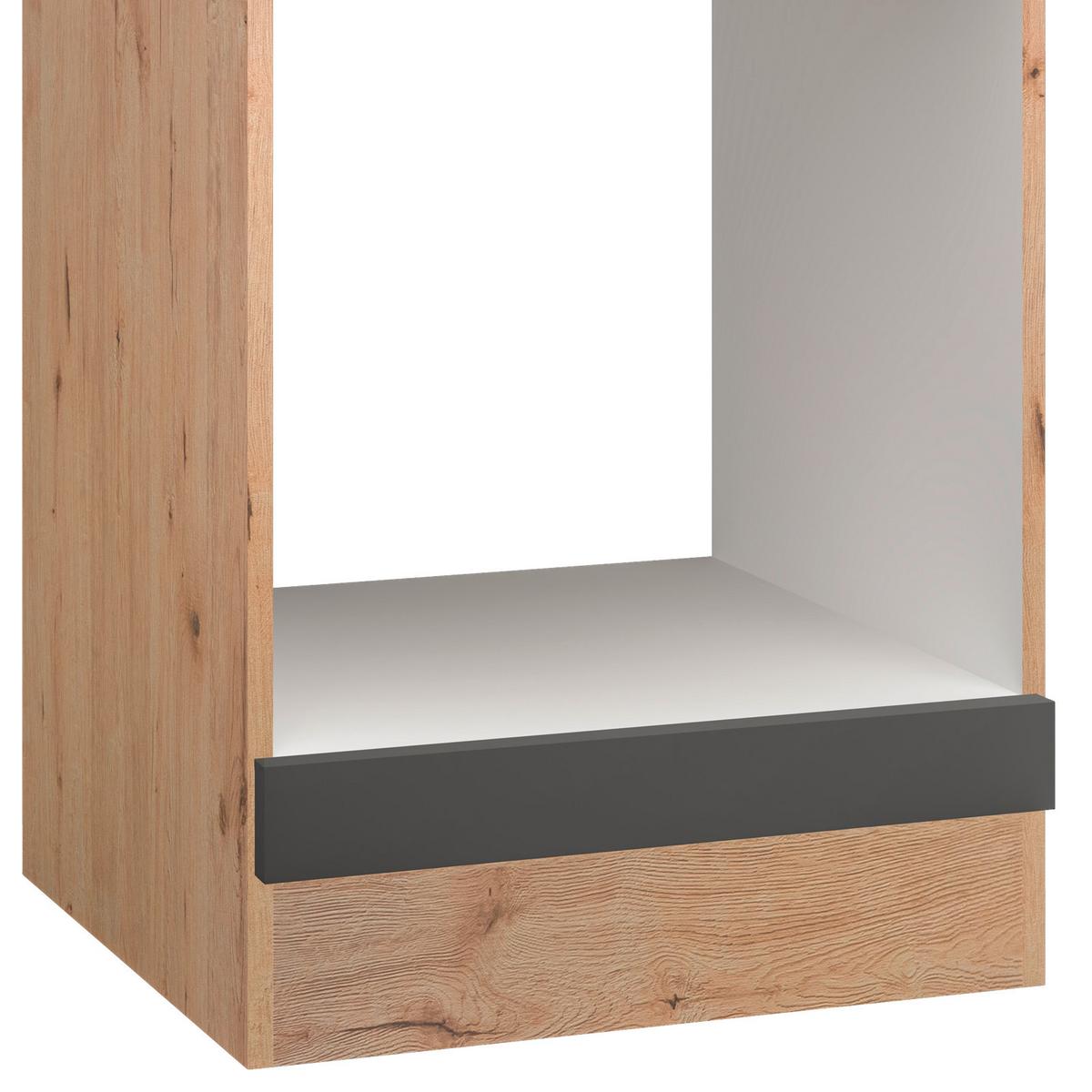 CORP CUPTOR ÎNCORPORABIL SHADOW   HU60 - gri închis/stejar San Remo, Modern, material pe bază de lemn (60/85/60cm)