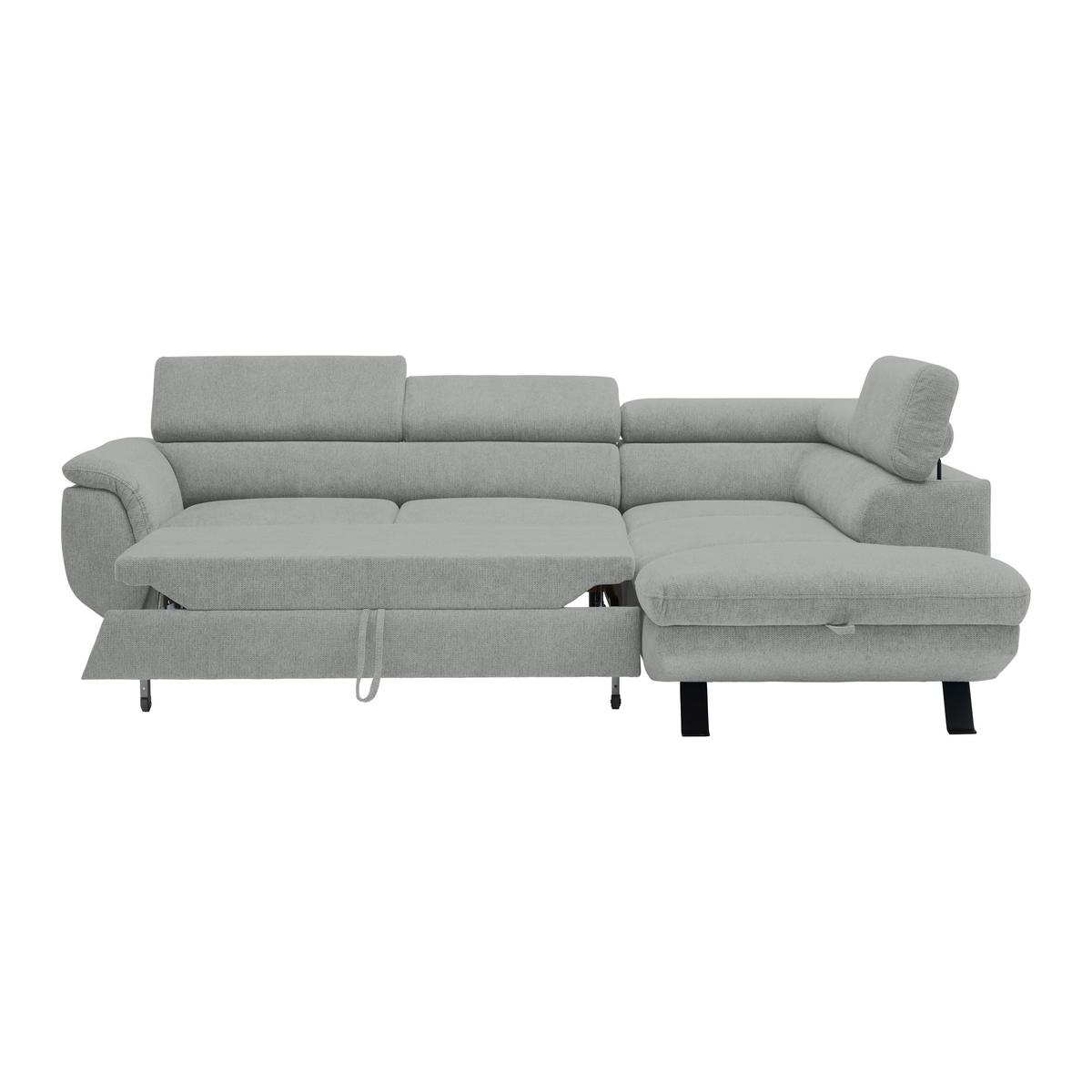Kutna Garnitura Raven - svijetlo siva/crna, Moderno, tekstil/metal (257cm) - Modern Living