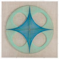 BILD HAPPINESS - bleu, Lifestyle, métal/textile (45/45/6cm) - Kayoom