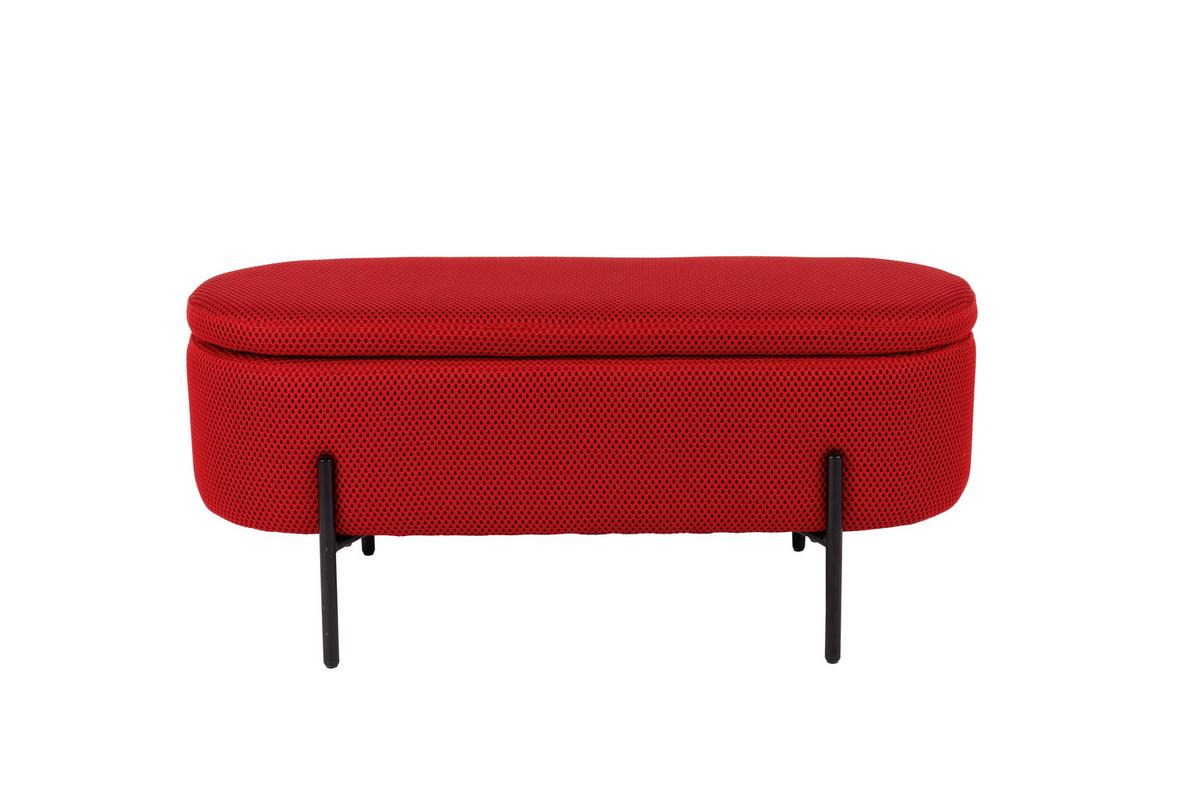Hockerbank B412827-5 Carla - Rot/Schwarz, Design, Textil/Metall (95/43/36cm) - Globo