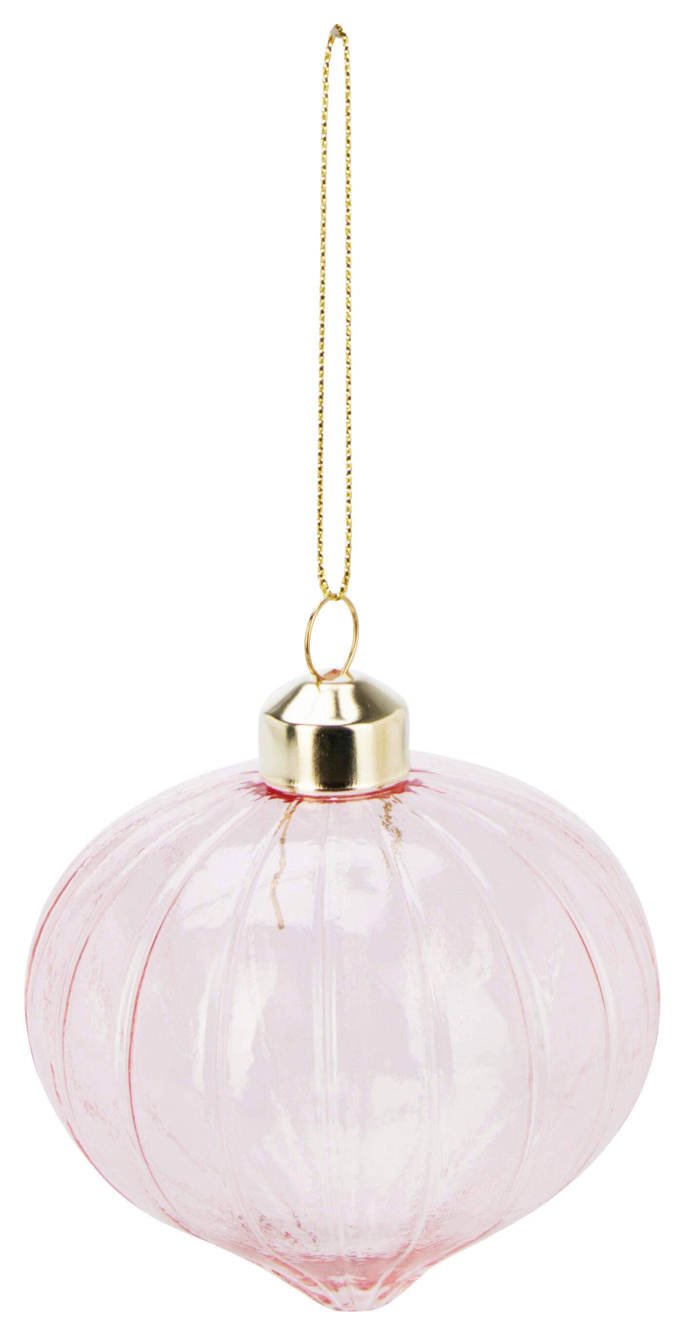 Christbaumkugel ROZE - Hellrosa/Rosa, Glas (8/8/8cm)