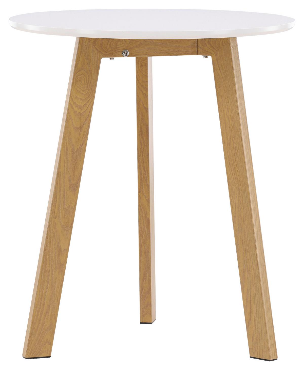 ESSTISCH LEONORA - Hellbraun/Weiß, Design, Holz/Metall (65/65/75cm) - Livetastic