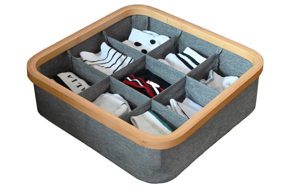 Škatla Za Shranjevanje Simply Storage -Ext- - siva, Moderno, karton/tekstil (30/30/9cm) - Premium Living