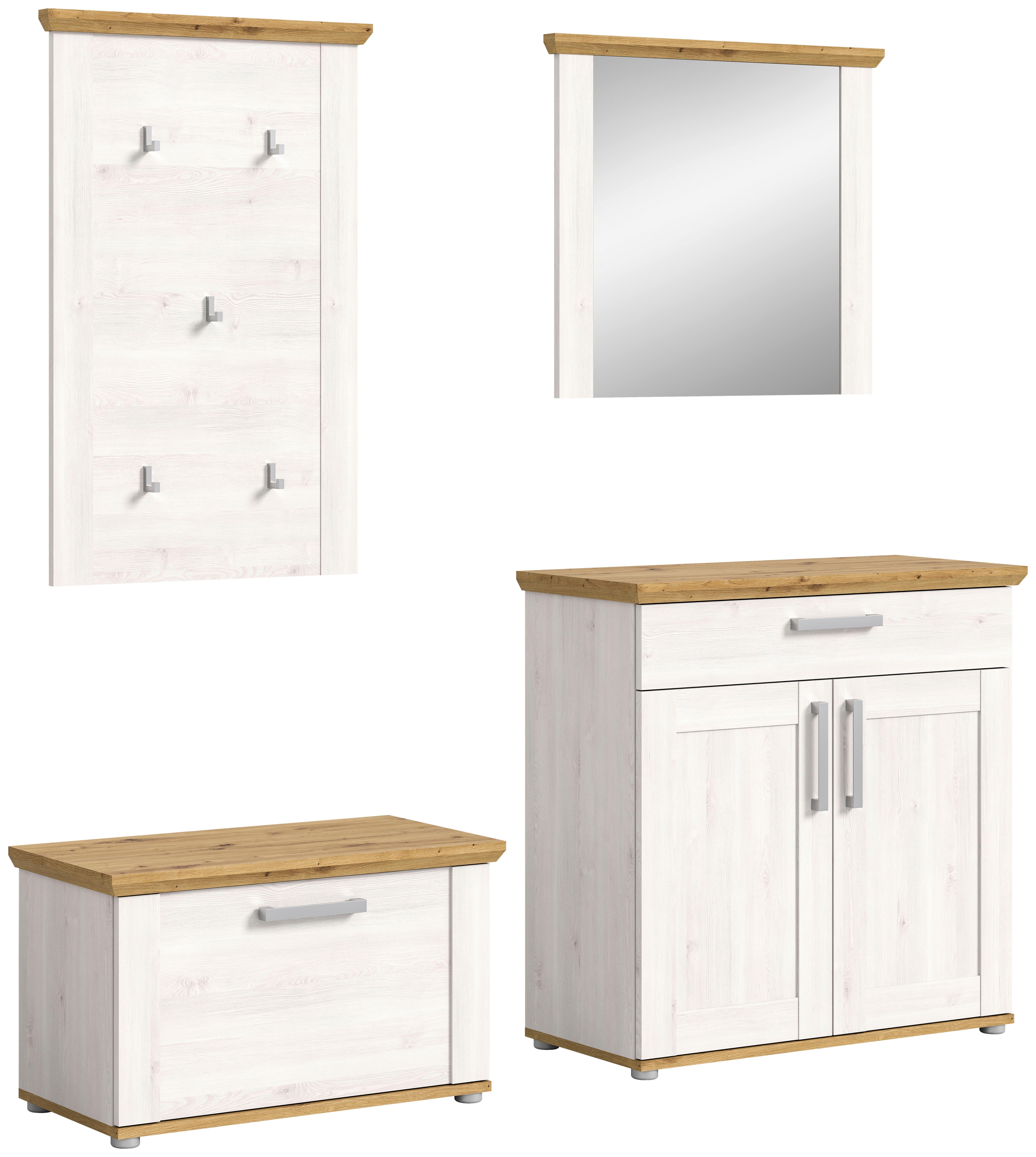 Garderobe Verona 4-tlg. ca. 183x194 cm Lärche/Eiche - KONVENTIONELL, Holzwerkstoff (183/194/37cm) - MID.YOU