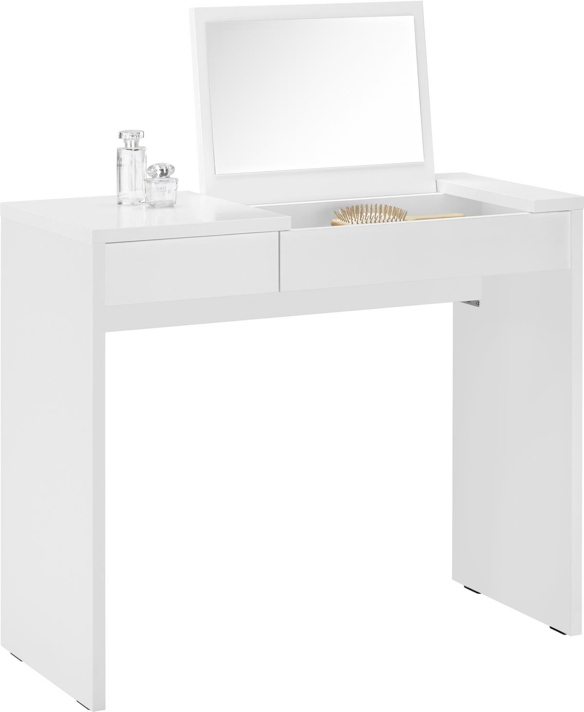 Schminktisch in Weiß - Weiß, MODERN, Holzwerkstoff (90/76/40cm) - Mömax