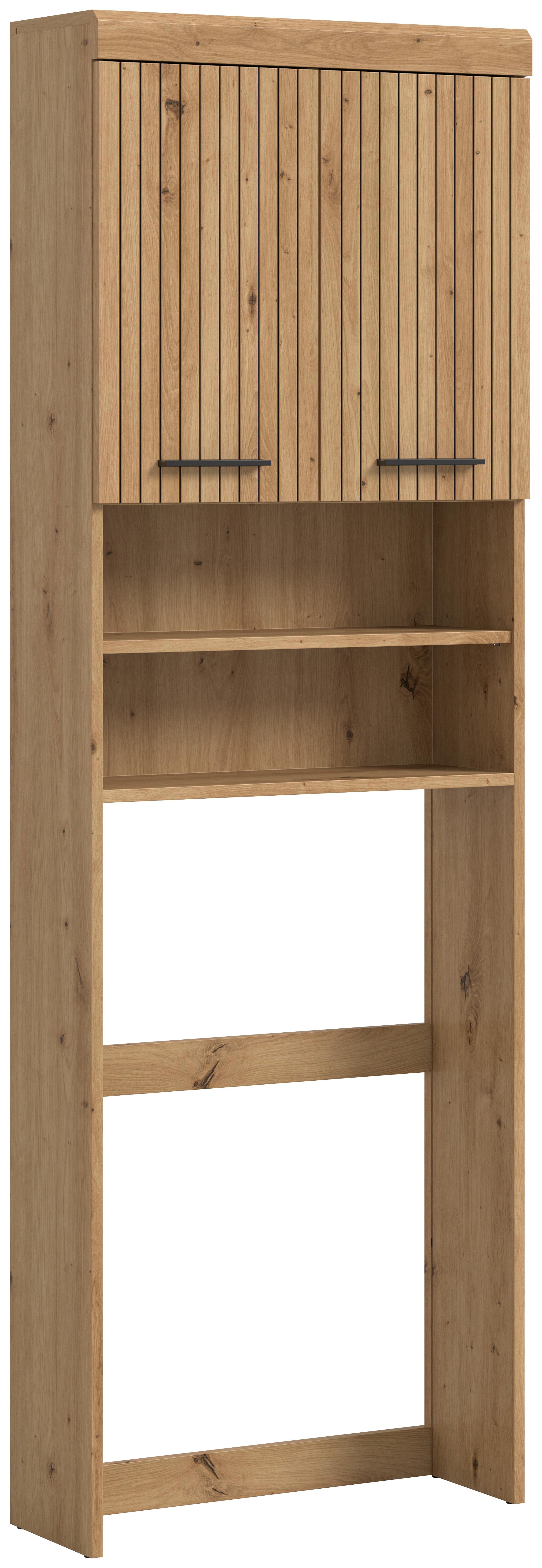 Waschmaschinenschrank Scout Eiche Artisan - Schwarz/Eiche Artisan, Trend, Holzwerkstoff/Kunststoff (63/191/24cm) - MID.YOU