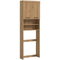 Waschmaschinenschrank Scout Eiche Artisan - Schwarz/Eiche Artisan, Trend, Holzwerkstoff/Kunststoff (63/191/24cm) - MID.YOU