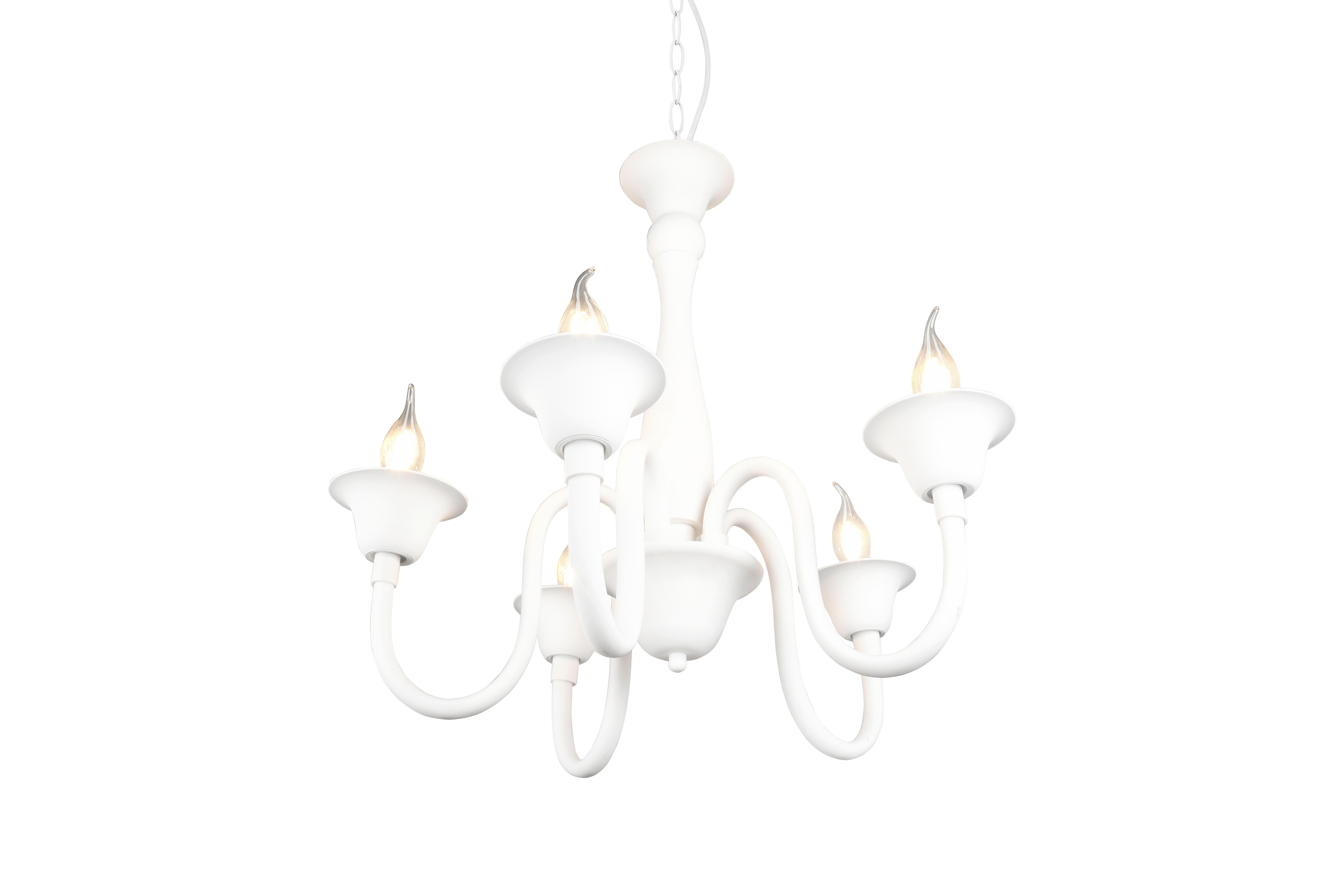 Kronleuchter Elsa Weiß max. 40 Watt - ROMANTIK / LANDHAUS (56/150cm) - Trio Leuchten