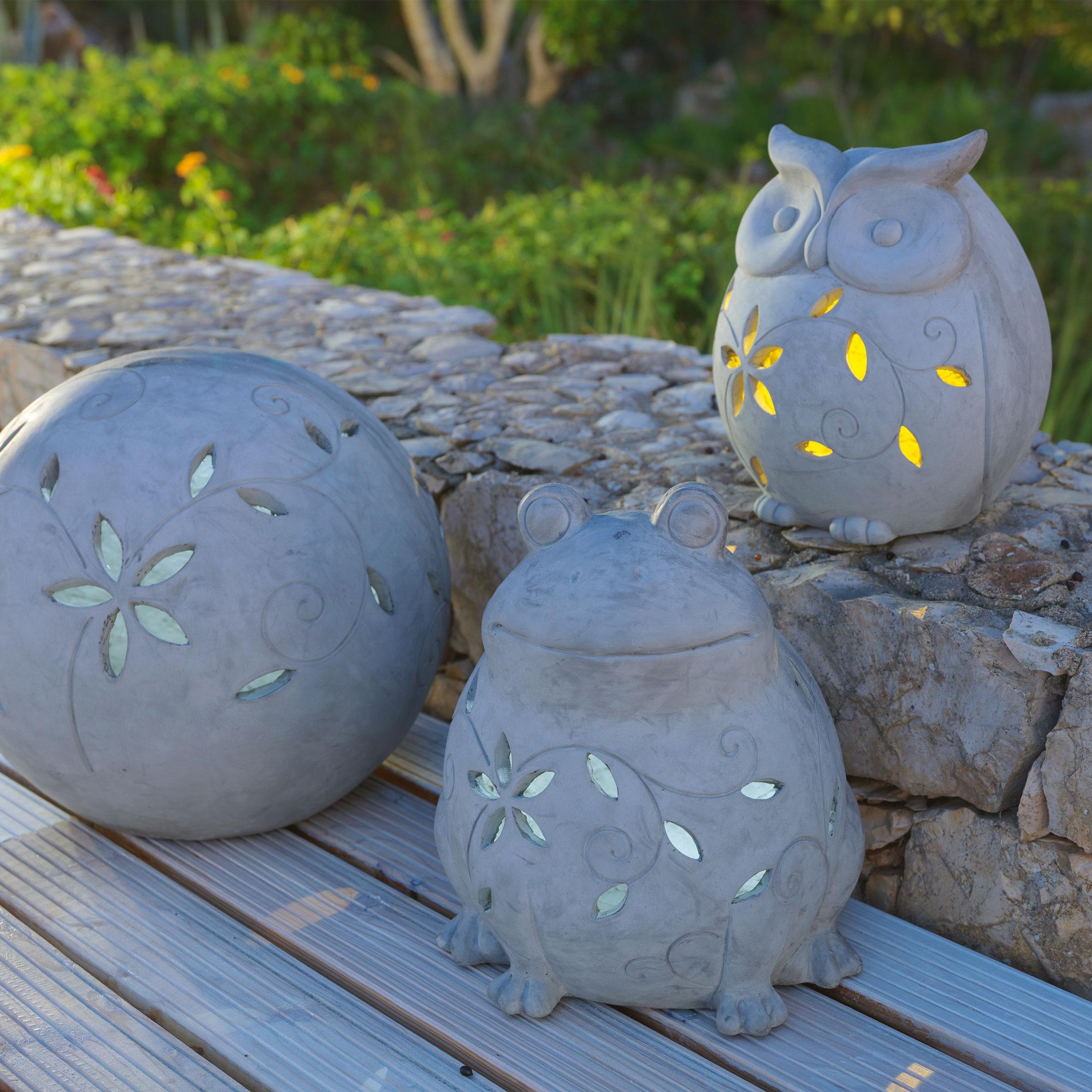 Solarleuchte in Grau ca.22,5/19,5/26,5cm 'Empire' - Grau, MODERN, Stein (22,5/19,5/26,5cm) - Bessagi Garden