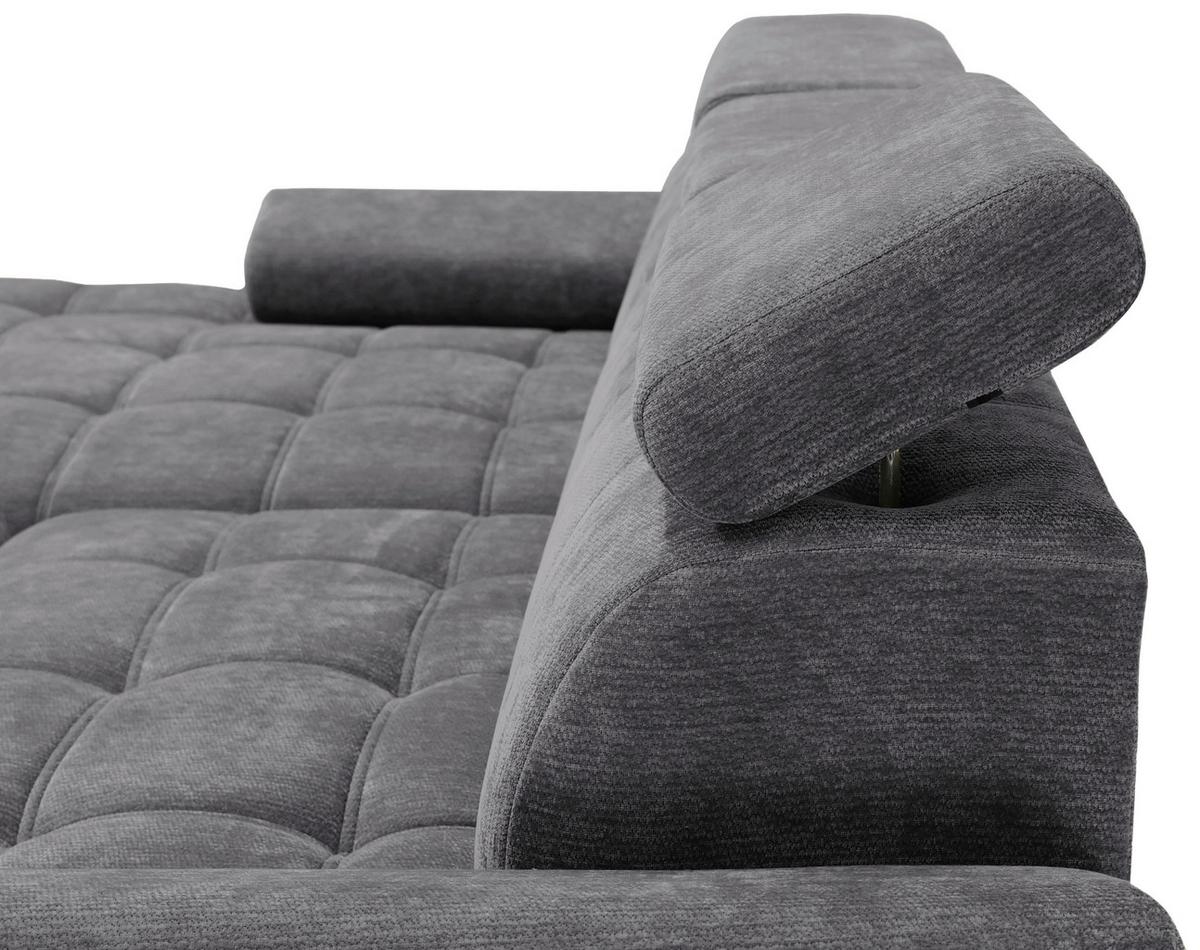 Kutna Garnitura Vegas - tamno siva/crna, Design, drvo/tekstil (173/294cm) - Modern Living