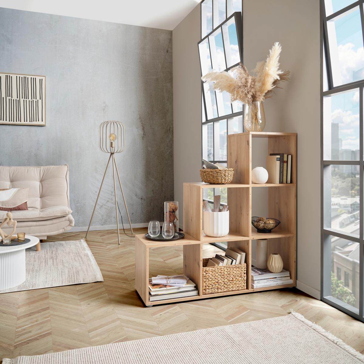 Separator de cameră PISA 3 - culoare lemn stejar, Modern, material pe bază de lemn (112/113/35cm) - Modern Living
